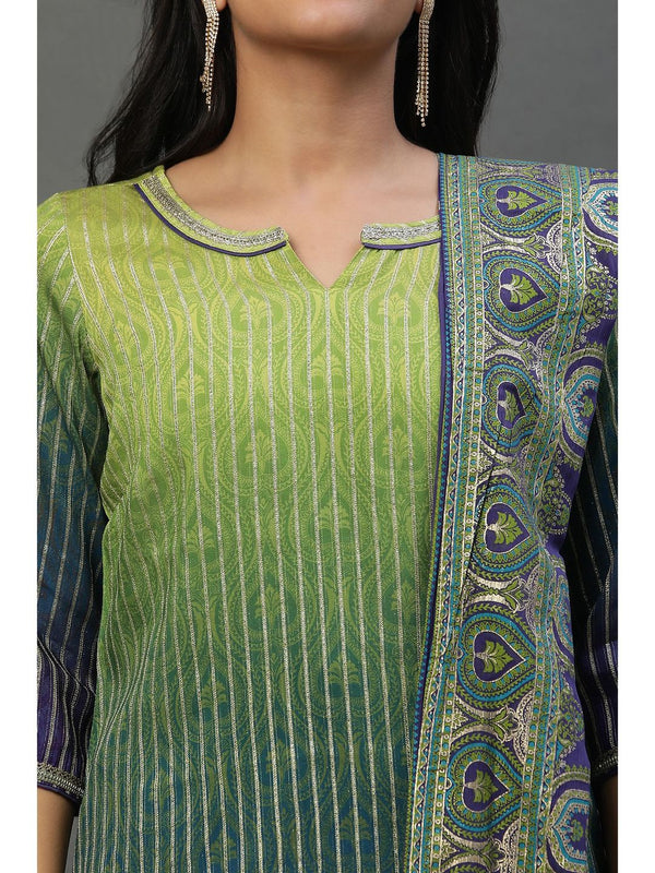 Purple Ombre Festive Short Kurta Sharara and Dupatta (Set of 3)