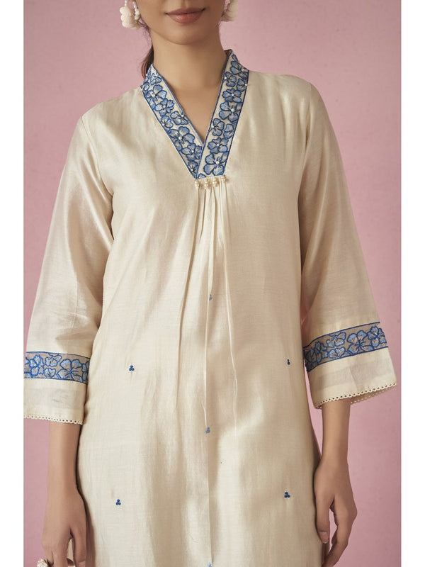 Nadira Frost Embroidered Pakistani Kurta with Pant and Dupatta (Set of 3)