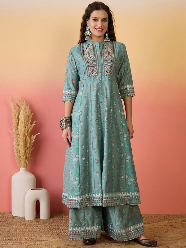 Women Embroidered Anarkali Kurta Set With Dupatta