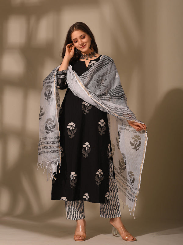 Black Handblock Suit (Set of 3)