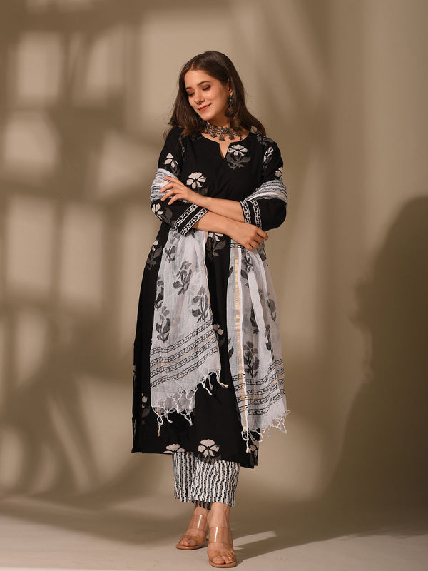 Black Handblock Suit (Set of 3)