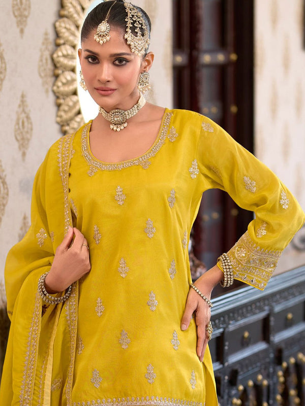 Women Ethnic Motifs Embroidered Regular Kurta with Palazzos & With Dupatta