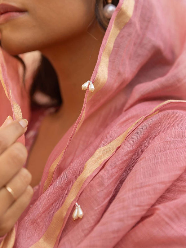 Gulabo Pink Anarkali Kurta with Pant and Dupatta (Set of 3)